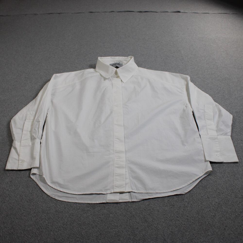 Modern Citizen Shirt Women Small White Button Long Sleeve Cotton Boho Coastal